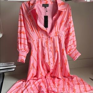 Gracia Pink and Orange Patterned Dress